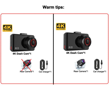 Dash Cam for Cars 4K Front or Rear Camera Car Dvr WIFI Car Camera