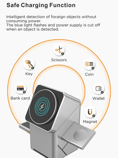 New Qi2 3 in 1 Touch Button Rotating Magnetic Wireless Charger