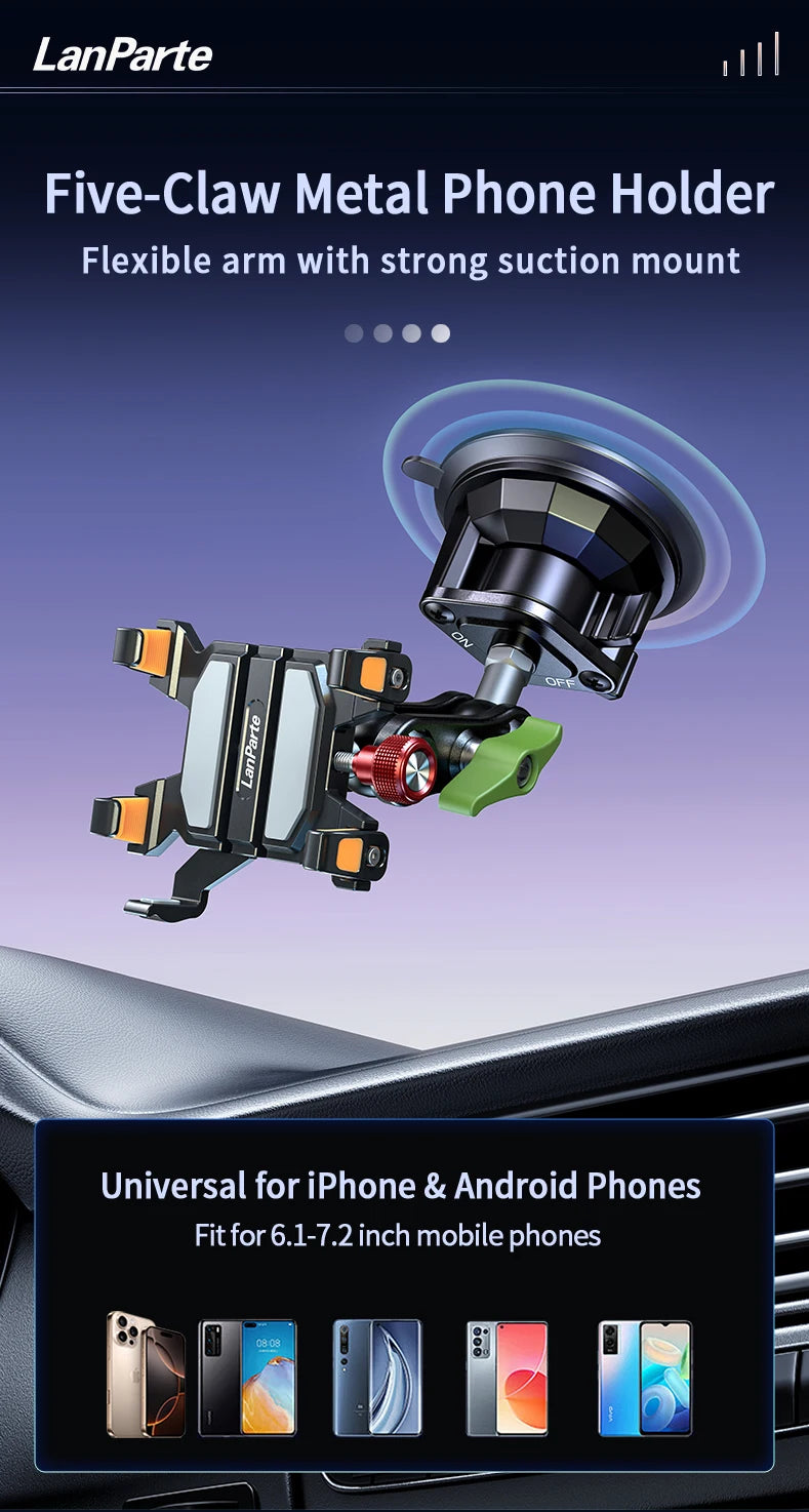 Five Claw Metal Vacuum Adsorption Car Phone Holder Bracket