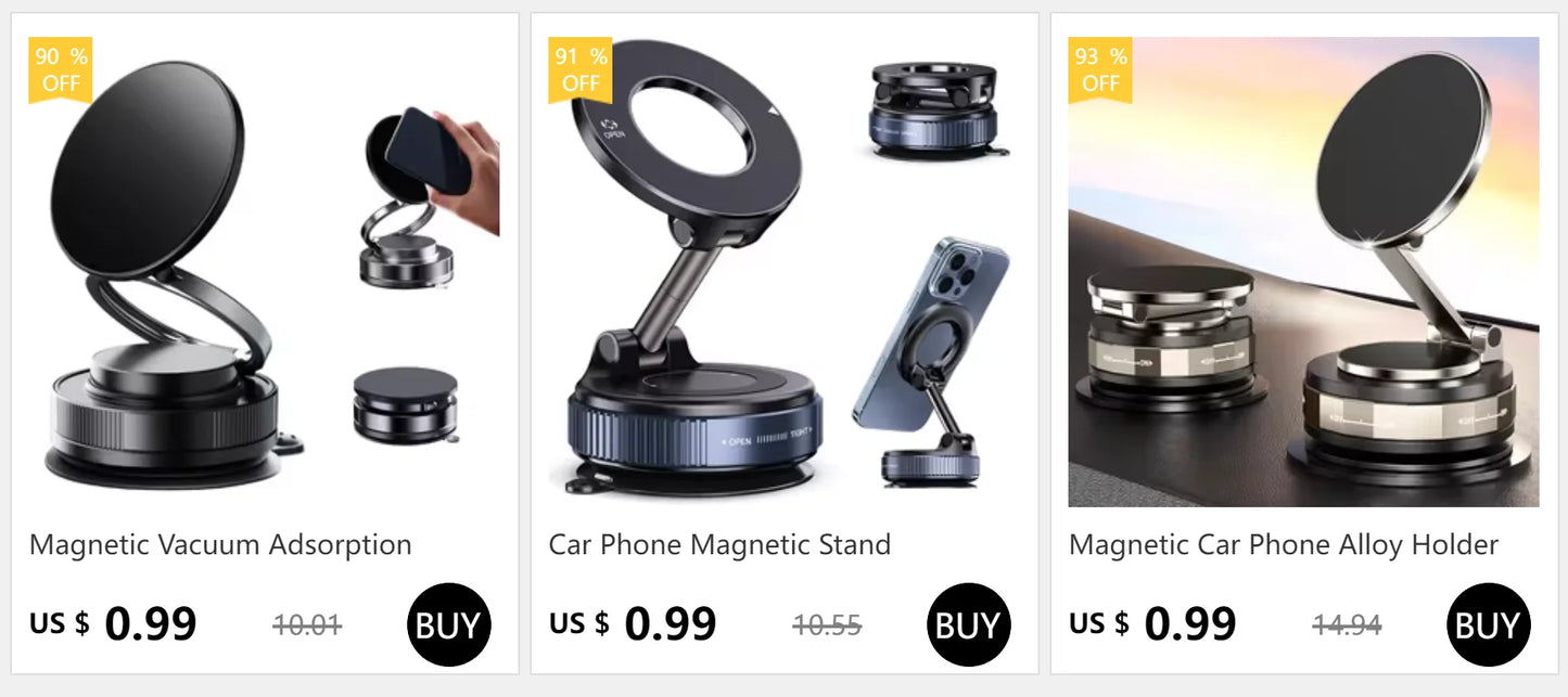 Car Phone Magnetic Stand Mechanical Vacuum Suction Cup