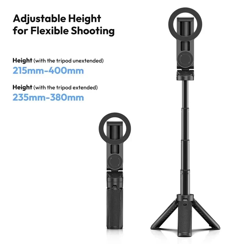 Magnetic Phone Tripod Wireless Phone Grip Selfie Stick