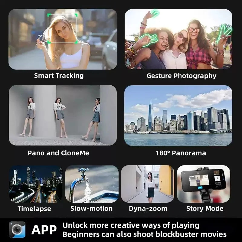 Bluetooth Smartphone Gimbal Stabilizer with Extendable Stick