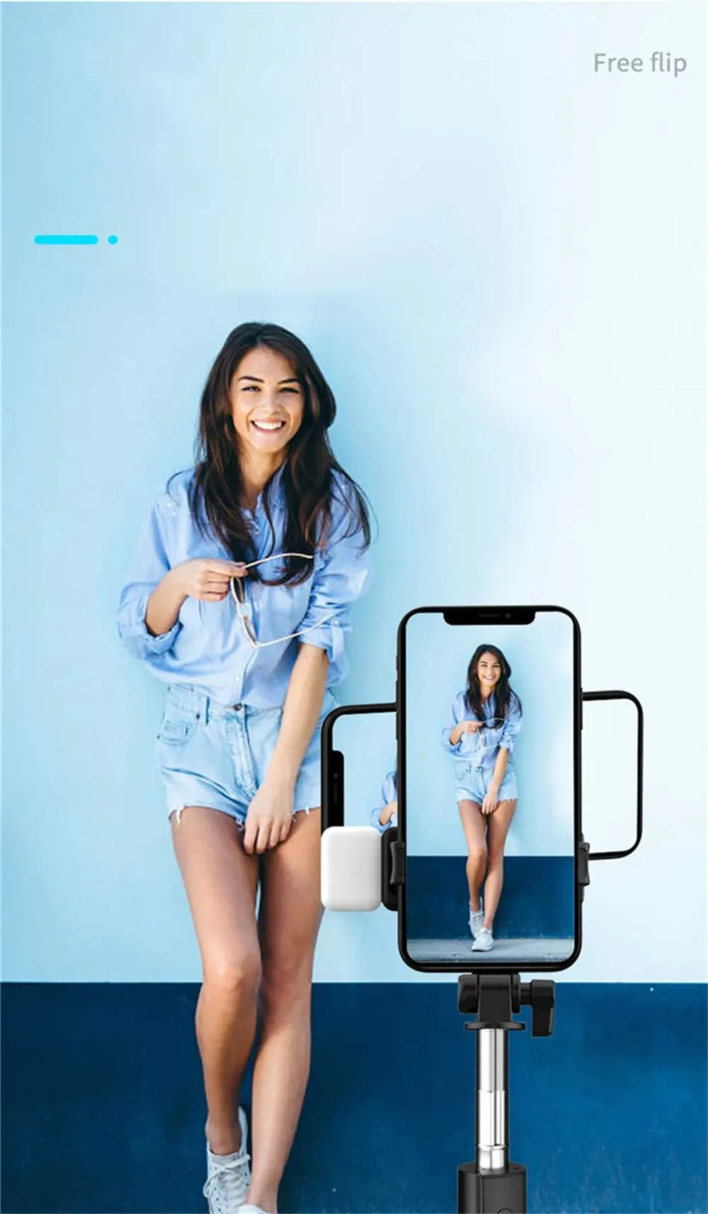 Phone Selfie Stick Tripod Bluetooth Remote Wireless Selfie Stick