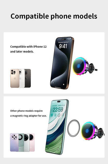 Wireless Car Charger 15W Magnetic Turbo Air Cooling