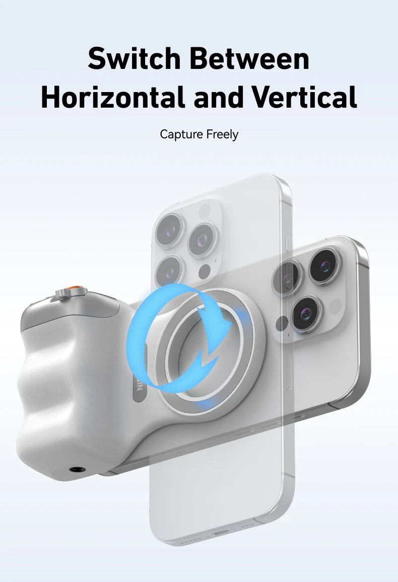 Fun Shot Magnetic Grip, Ergonomic Style Phone Camera Grip