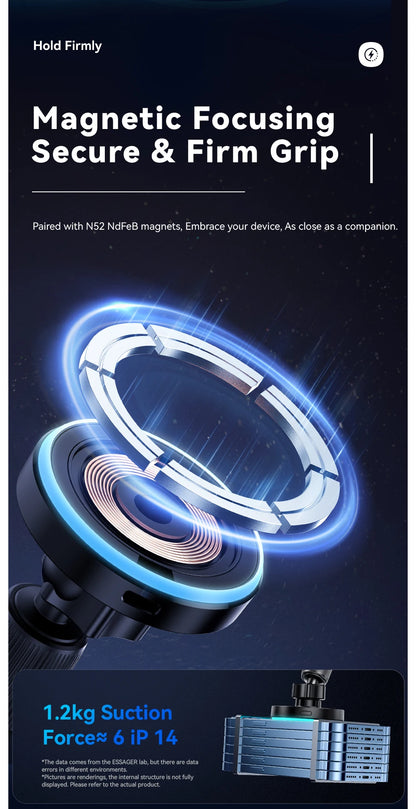 Essager Magnetic Car Phone Holder 15W Wireless Charger Stand