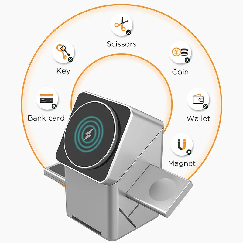 New Qi2 3 in 1 Touch Button Rotating Magnetic Wireless Charger
