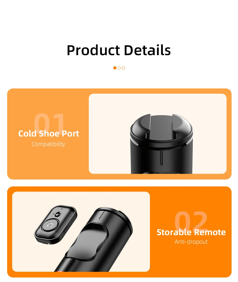 C10 Selfie Stick 72 Inch Aluminum Alloy with Wireless Bluetooth