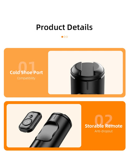 C10 Selfie Stick 72 Inch Aluminum Alloy with Wireless Bluetooth