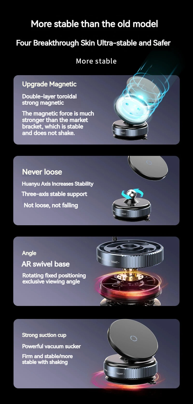 15W Universal Magnetic Car Phone Wireless Charger Holder