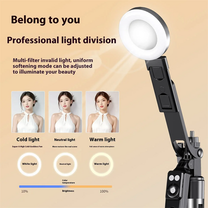 BSLIUFANG Selfie Stick Wireless Tripod Stand with Light