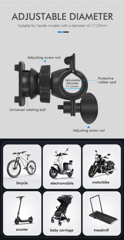 New Motorcycle Phone Holder 360 Degree Rotation Cell Phone Clamp