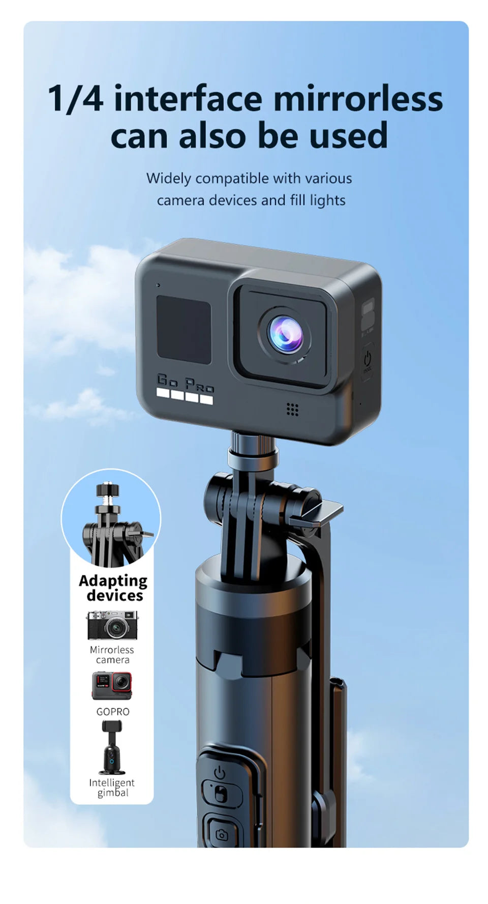 130cm Long Selfie Stick Tripod Extendable Wireless Bluetooth