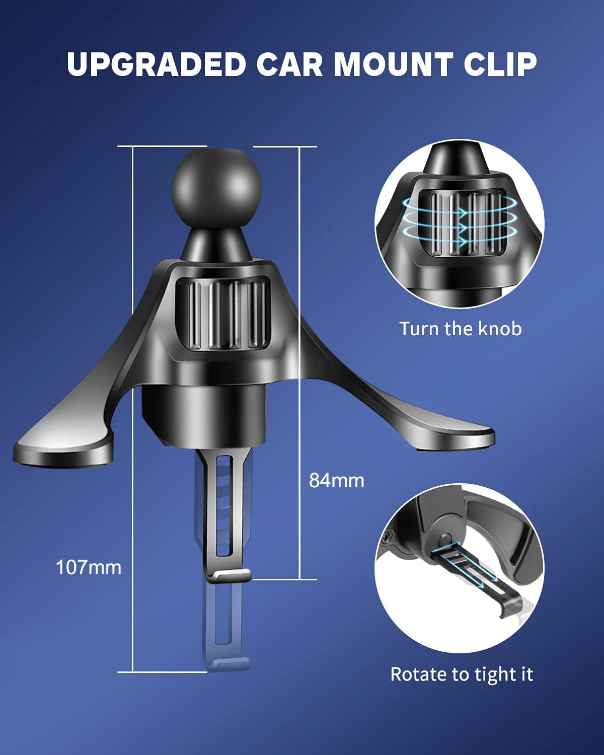 17mm Ball Head Car Air Vent Outlets Clip Cellphone Holder Base Universal