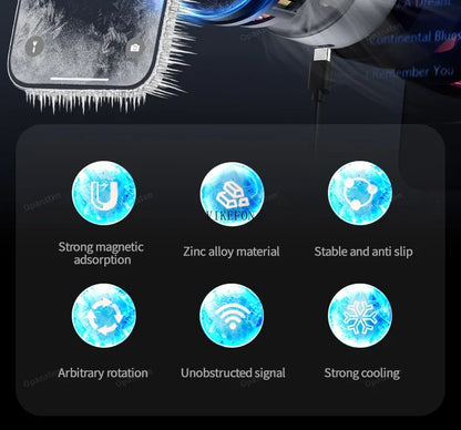 Cooling Car Magnetic Wireless Charger Vacuum Adsorption