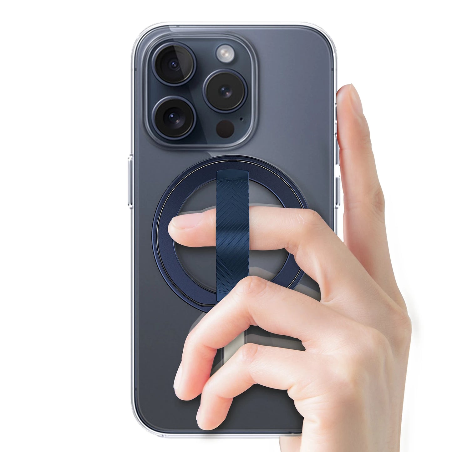 EWA Magnetic Phone Grip and Stand with Silicone Finger Strap