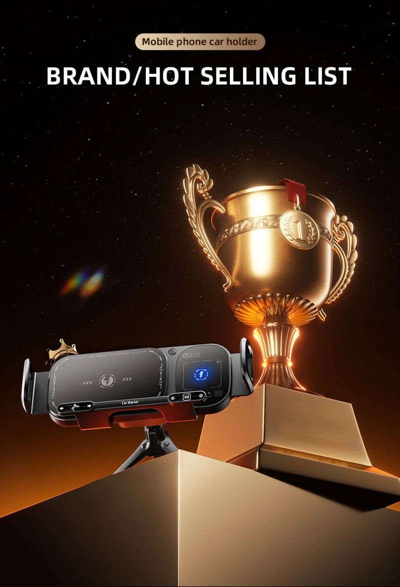 2 IN1 Car Wireless Charger Phone Holder Touch Rotate Stand