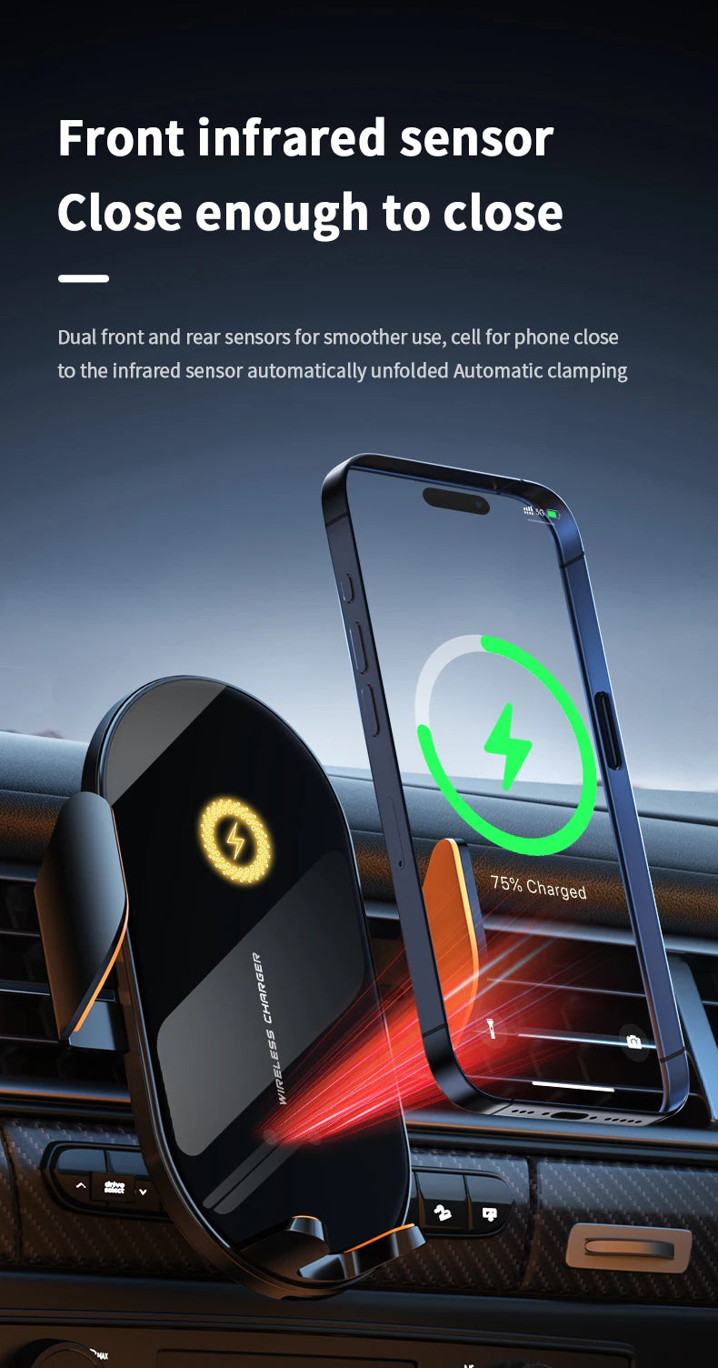 Car Wireless Phone Holder Stand 66W Fast Charging Station Charger
