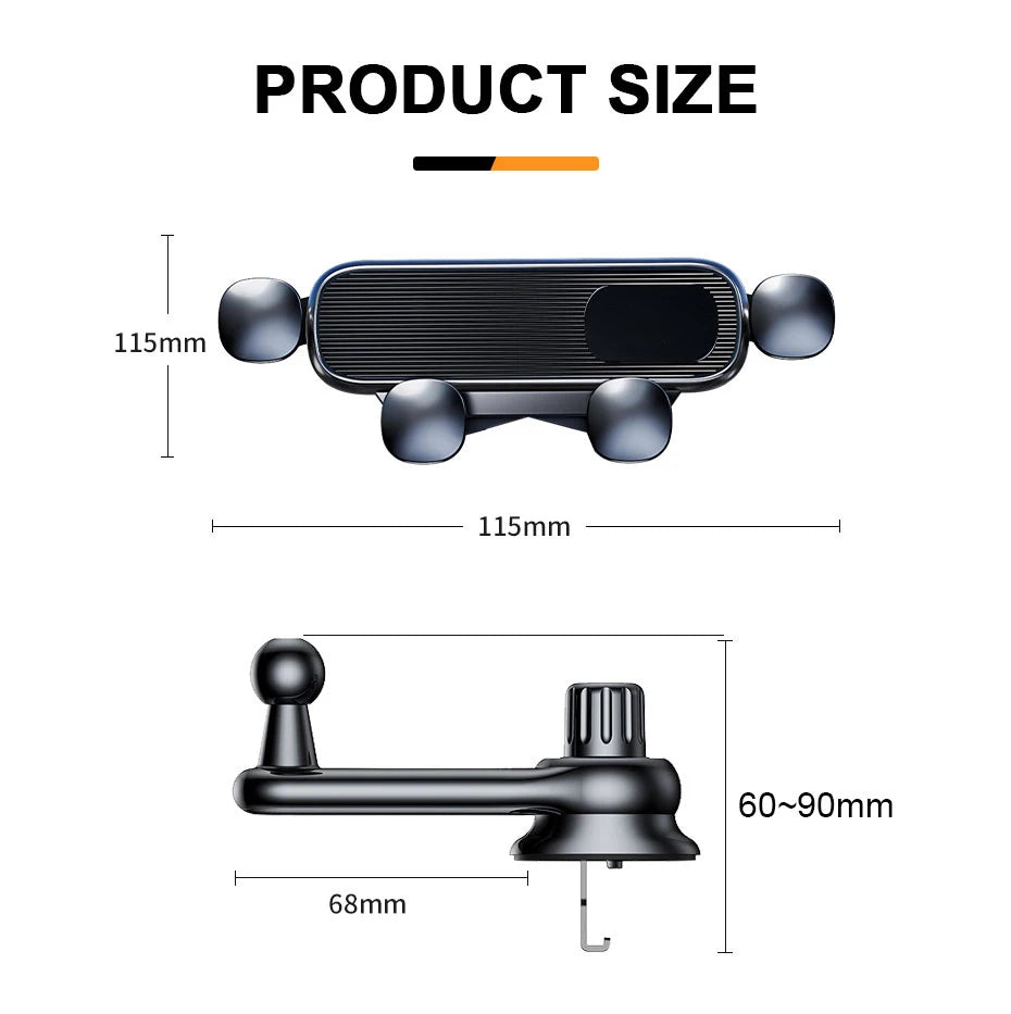 SEAMETAL Air Vent Car Phone Holder Telescopic Phone Mount