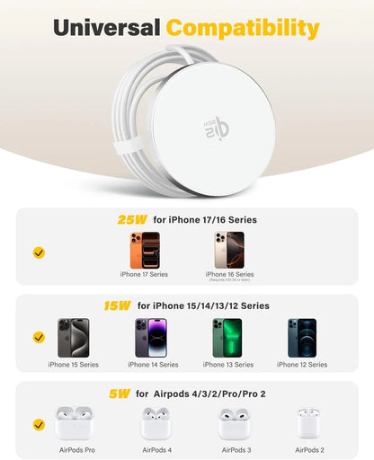 TIMESS QI2 25W Fast Wireless Charger 2-IN-1 Charging