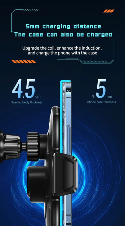 Wireless Car Air Vent Phone Holder 15W Fast Charging