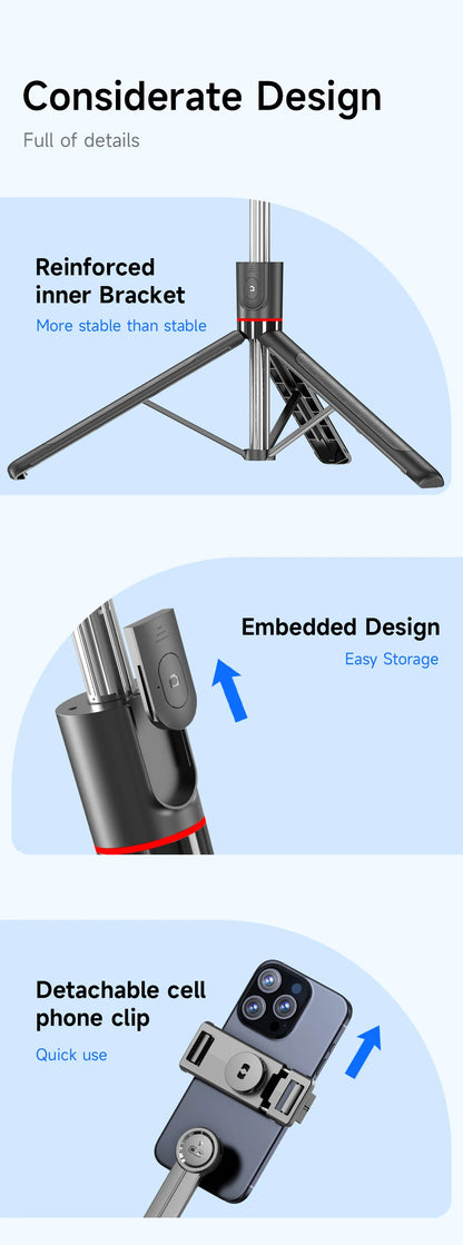 F15 with Wireless Remote 68 Inch Selfie Stick Phone Desktop Stand