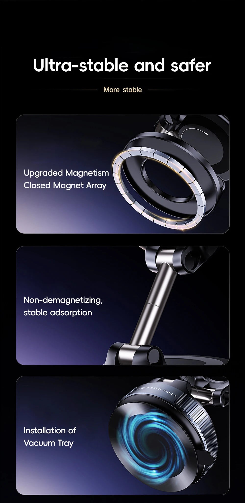 360° Rotation Car Dashboard Holder Magnetic Suction Cup Holder