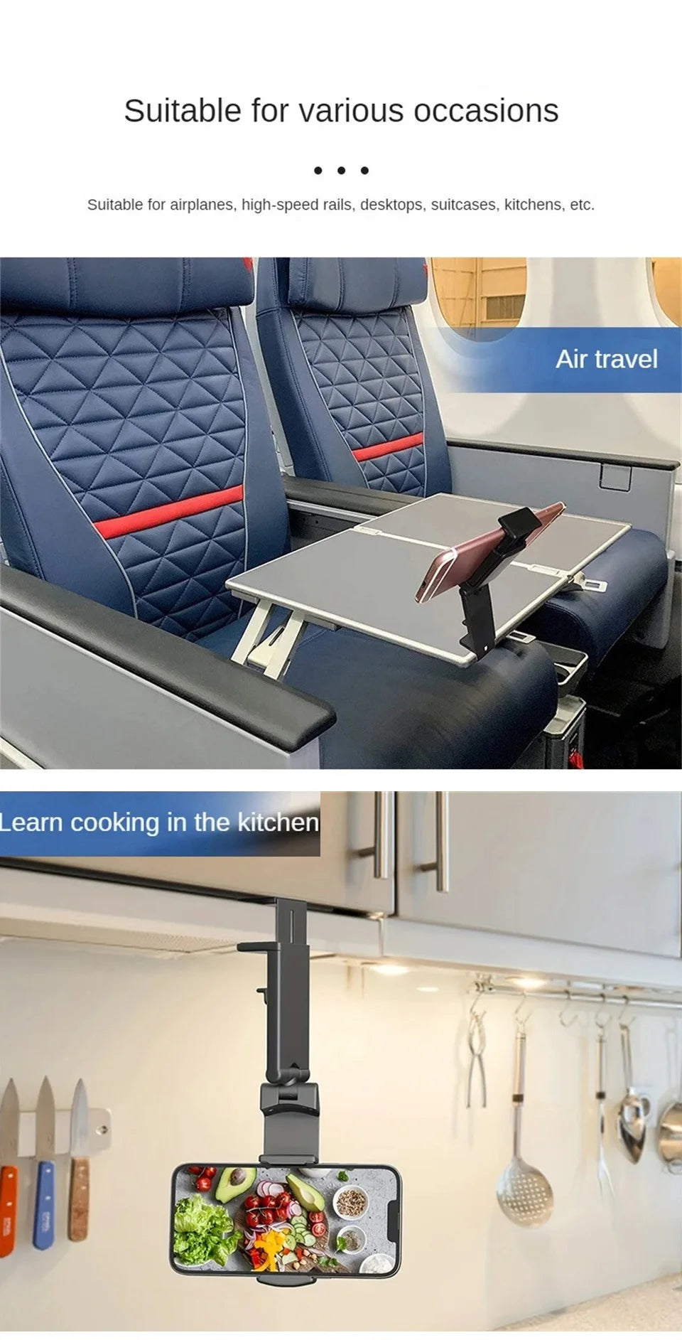 STTKGZD Airplane Phone Holder Portable Foldable Desktop Bracket