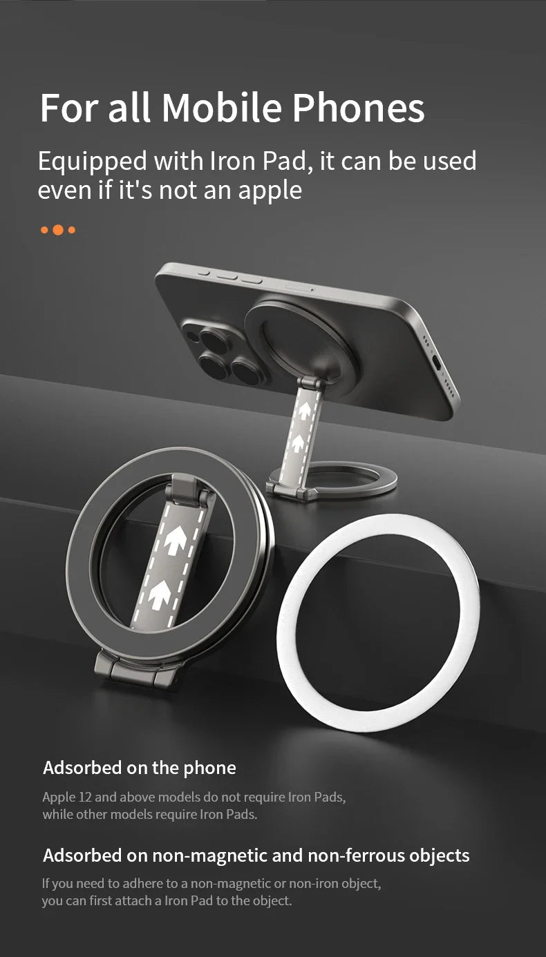 Double-Sided Magnetic Phone Ring Holder for MagSafe Kickstand