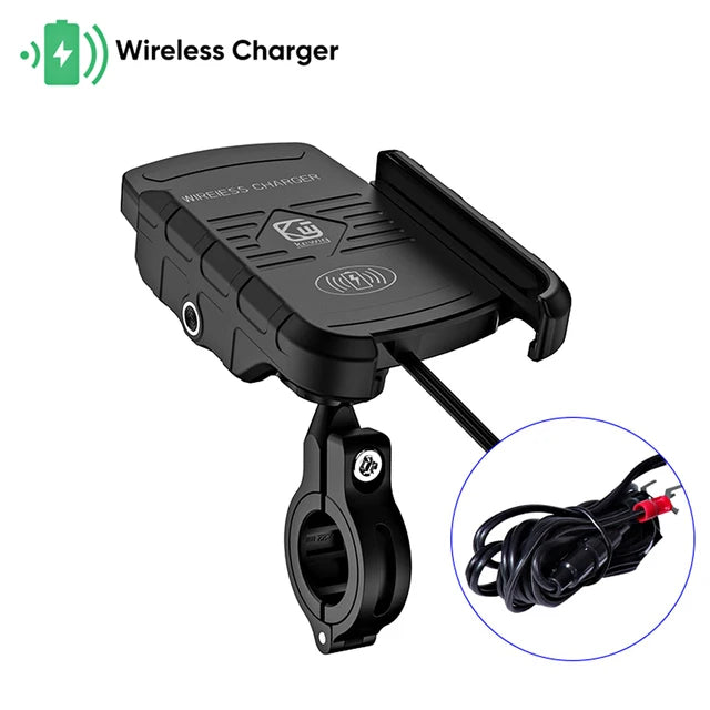 Motorcycle Phone Holder Wireless Charging Cradle 3.0 Quick Charger