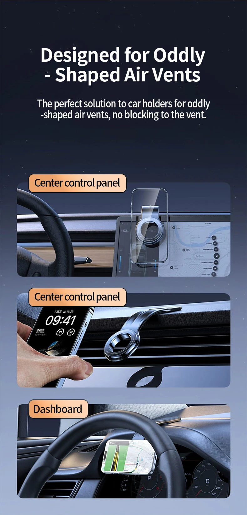 Magnetic Car Phone Holder Foldable Car Cell Phone Support Mount