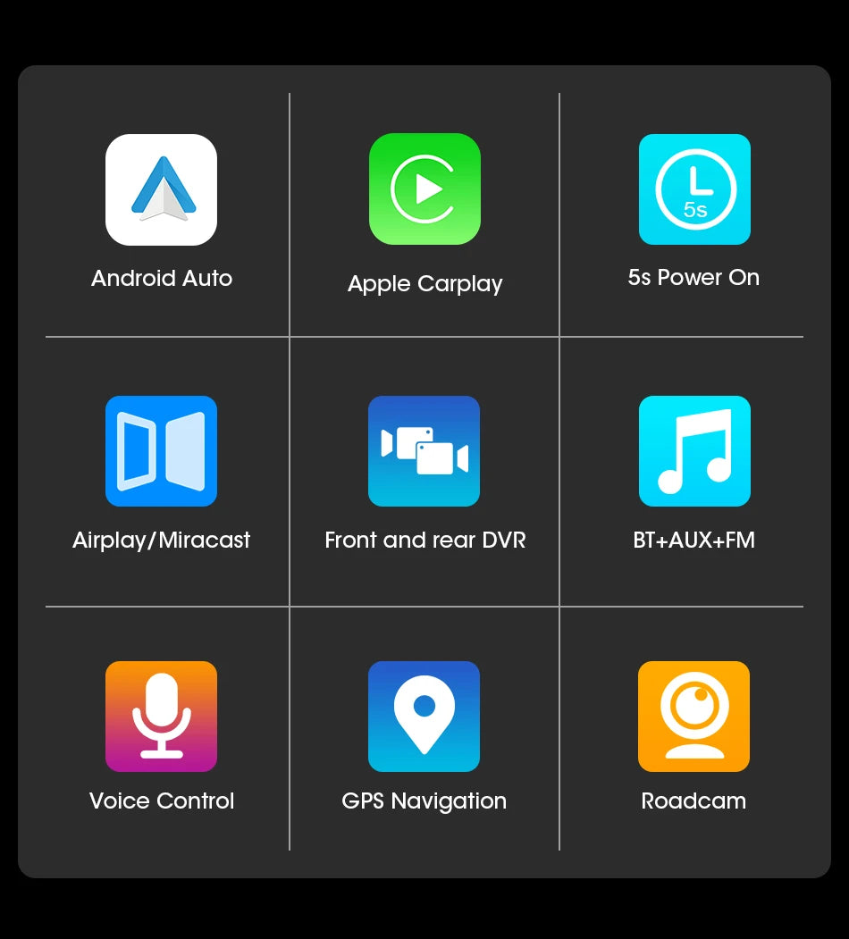 10/11.26 Inch 4K DVR Wireless CarPlay & Android Auto Dash Cam