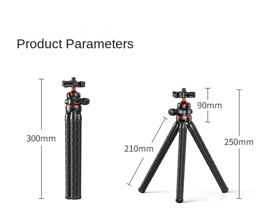 Flexible Octopus Tripod for Phone Camera DSLR 2in1 Design