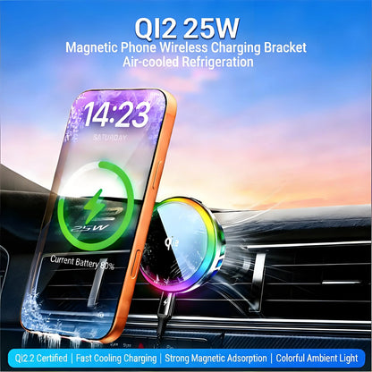 25W Magnetic Car Mount Charger Suction Cup Phone Mount