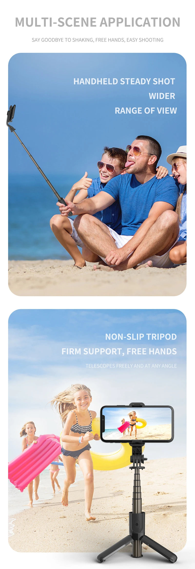 Xiaomi Selfie Stick 1m with Wireless Bluetooth LED Fill Light