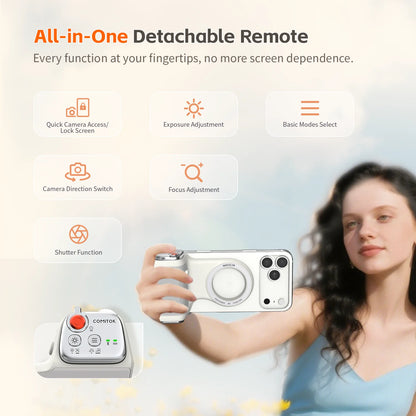 Magnetic Phone Camera Hand Grip Smart Holder with Remote Control