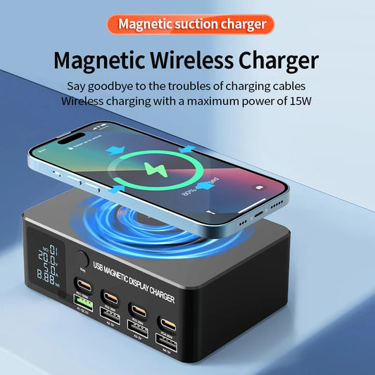 220W GaN USB Type C Fast Charger Portable Charging Station Charger
