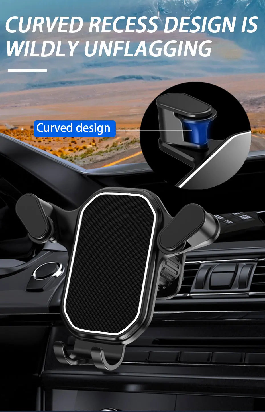 SEAMETAL Gravity Car Phone Holder Air Vent Hook Phone Mount