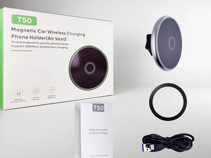 Car Phone Holder Wireless Charging Magnetic Phone Holder Car