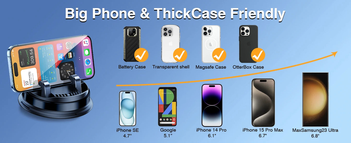 Car Phone Mount Holder for Dash One-Handed