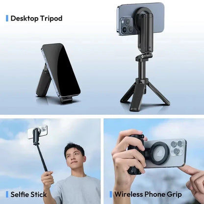 Magnetic Phone Tripod Wireless Phone Grip Selfie Stick