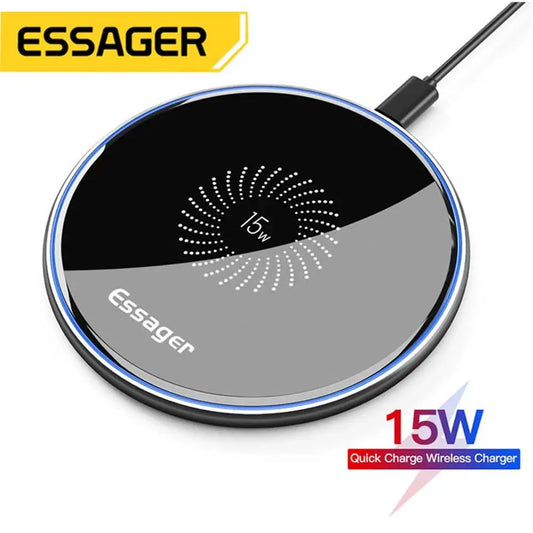 15W Fast Wireless Charger Visible Qi Wireless Charging Pad