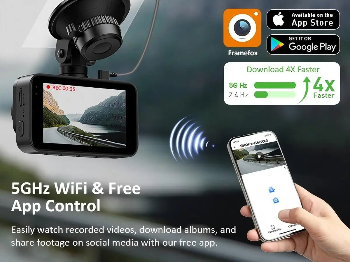 4K Dash Cam for Cars Car Camera Dash Cam WIFI Camera