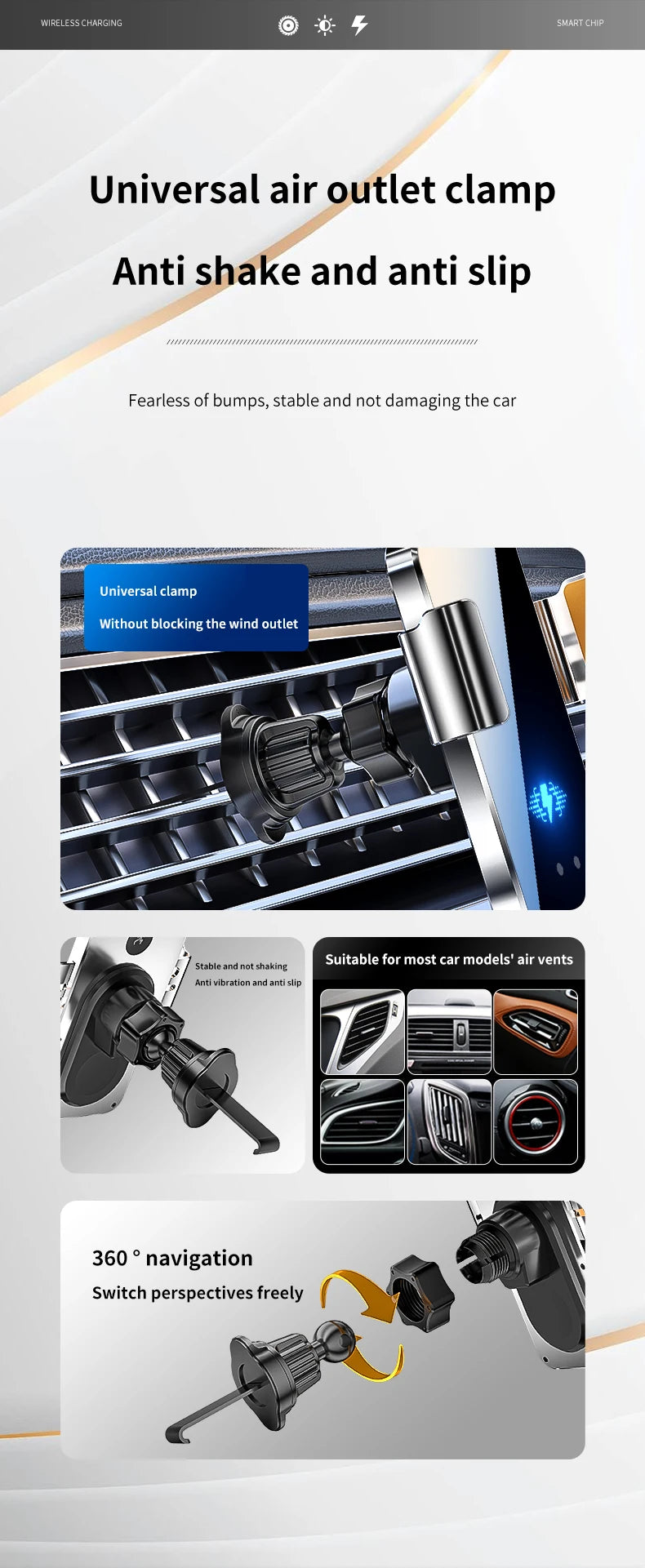 MAX 66W Magnetic Car Phone Holder 15W Fast Wireless Charger
