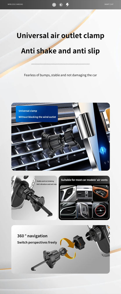 MAX 66W Magnetic Car Phone Holder 15W Fast Wireless Charger