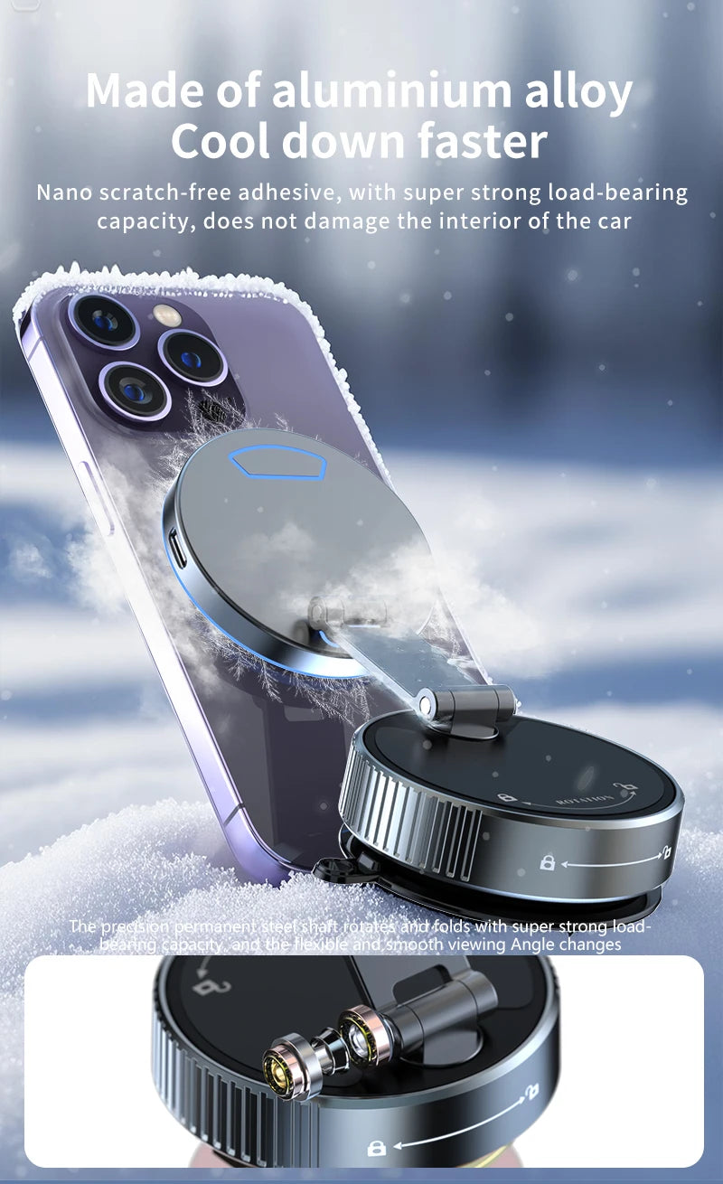 15W Wireless Charger Vacuum Magnetic Car Holder