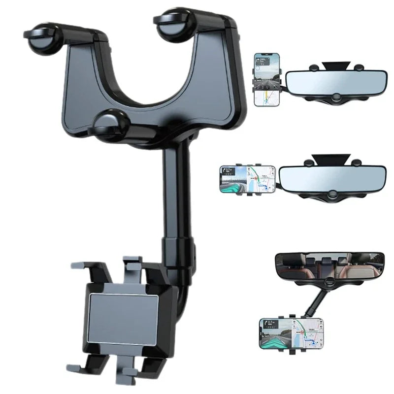 360° Car Rearview Mirror Phone Holder for Car Mount Stand