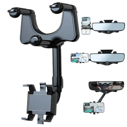 360° Car Rearview Mirror Phone Holder for Car Mount Stand