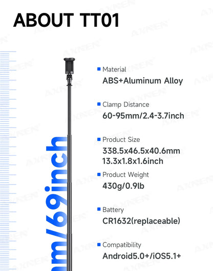 Bluetooth Selfie Stick Tripod Auto Pop-Up Foldable Holder