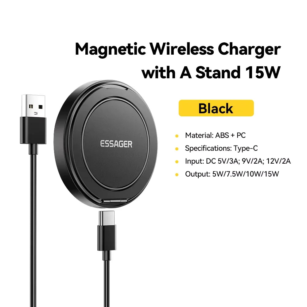 Magnetic 15W Wireless Charger Fast Charging Pad Stand